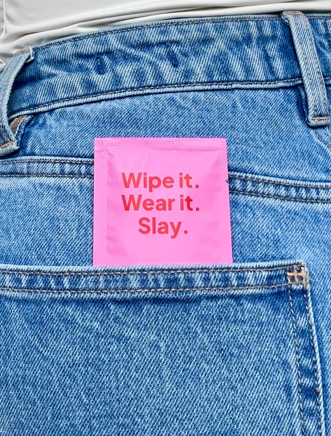Smudge Wipes inside a jean